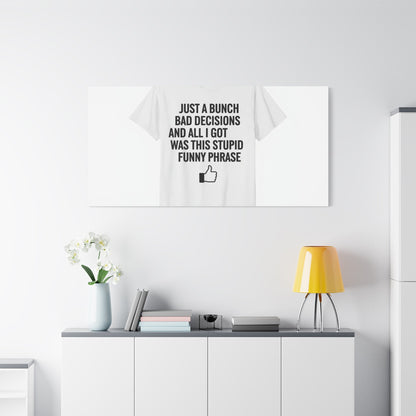 self-deprecating quote Canvas | sarcastic introvert wall art, anxiety humor