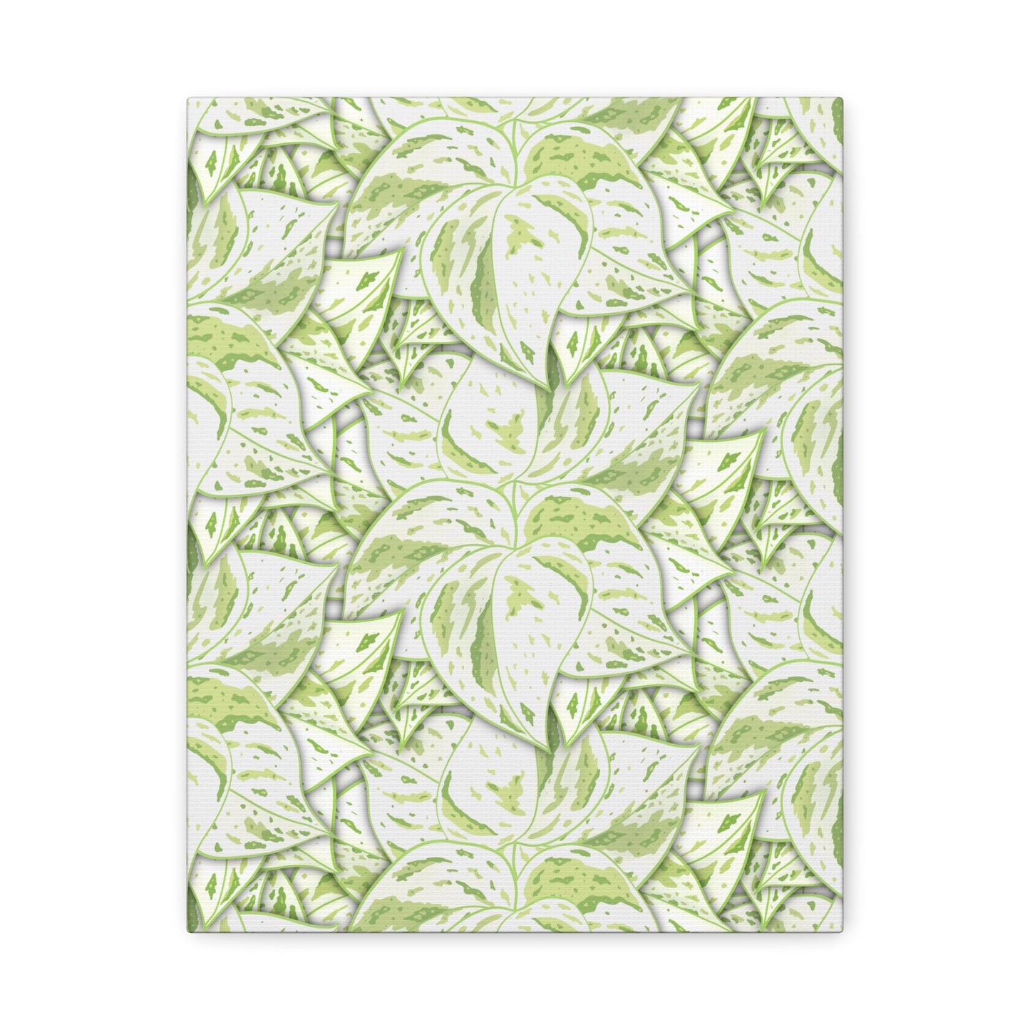 Snow Queen Pothos Pattern Canvas Print – Botanical Wall Art