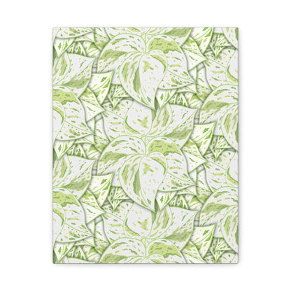 Snow Queen Pothos Pattern Canvas Print – Botanical Wall Art