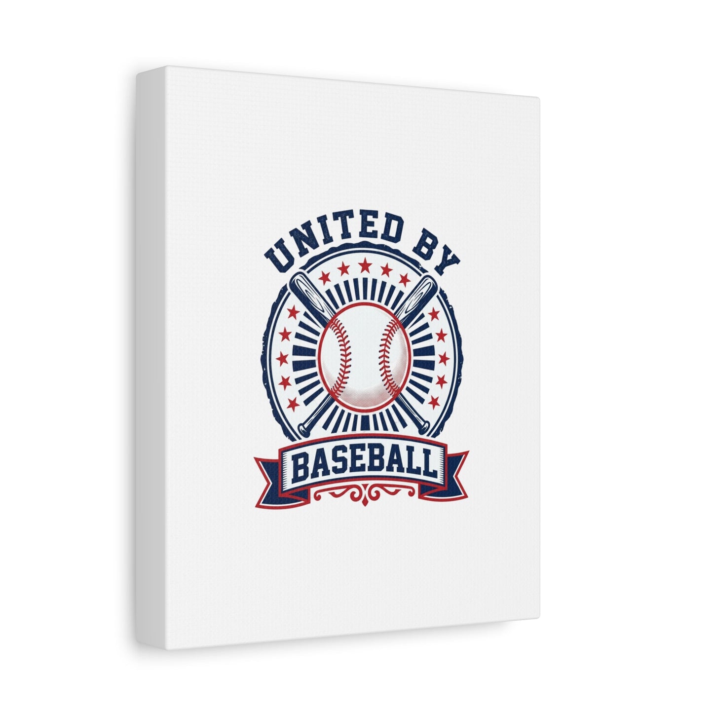 United by Baseball Canvas | Patriotic Baseball Graphic, Red White Blue Wall Art
