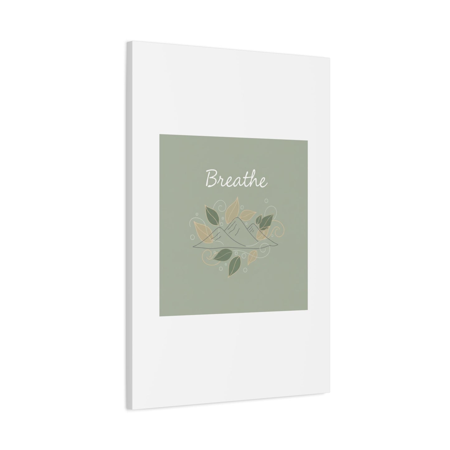 Breathe Mountain Line Canvas | Nature Symbols, Minimal Forest Wall Art