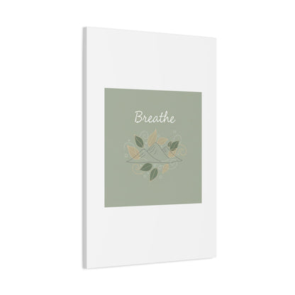 Breathe Mountain Line Canvas | Nature Symbols, Minimal Forest Wall Art