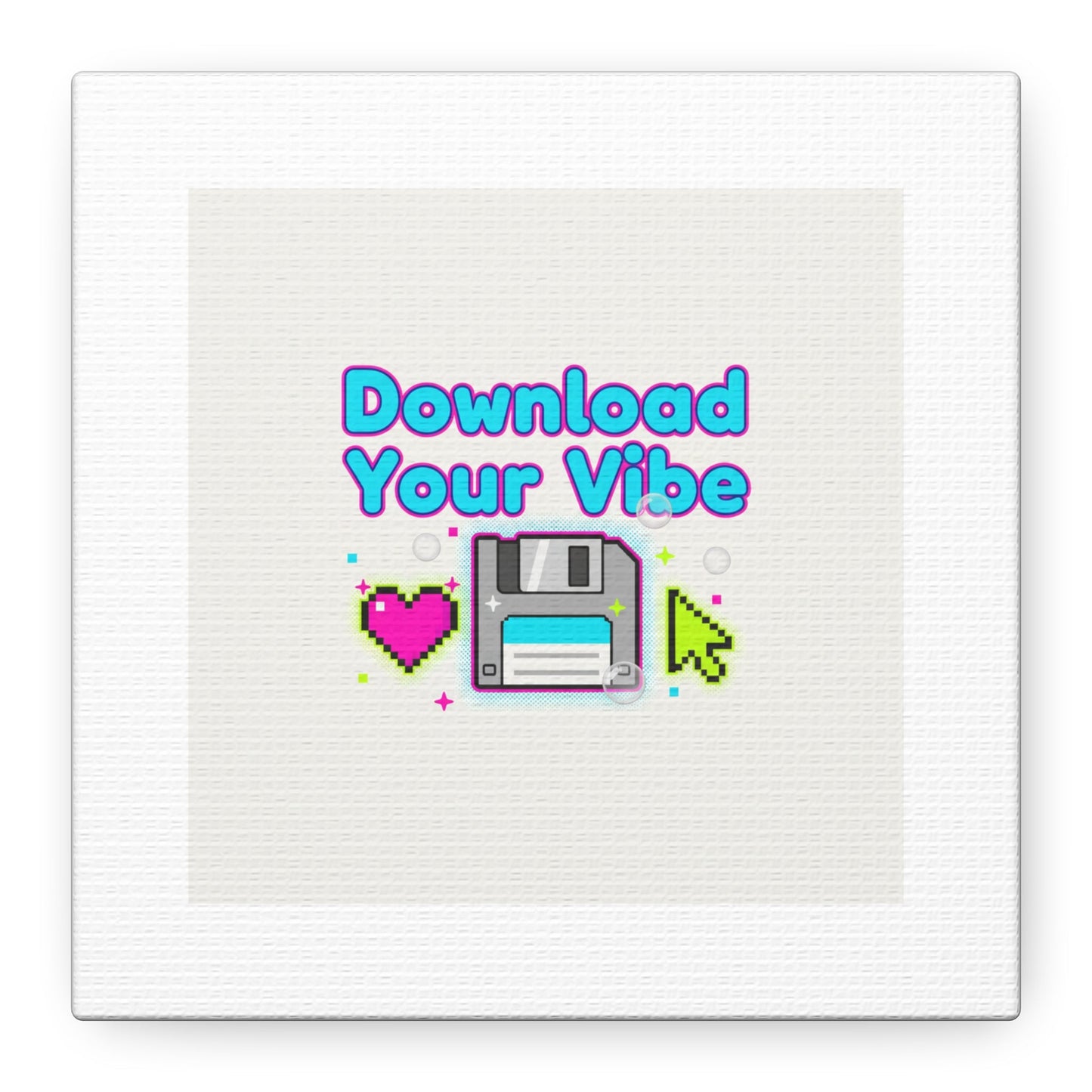 Download Your Vibe Canvas | Y2K Retro Tech, Pixel Floppy Disk Poster