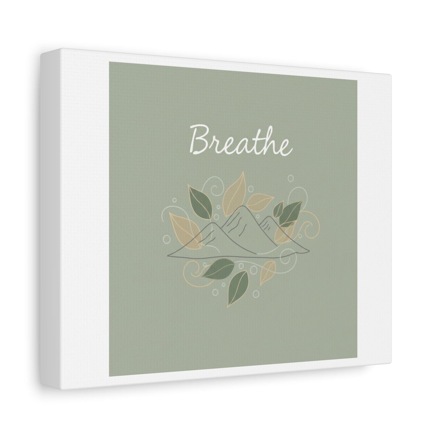 Breathe Mountain Line Canvas | Nature Symbols, Minimal Forest Wall Art