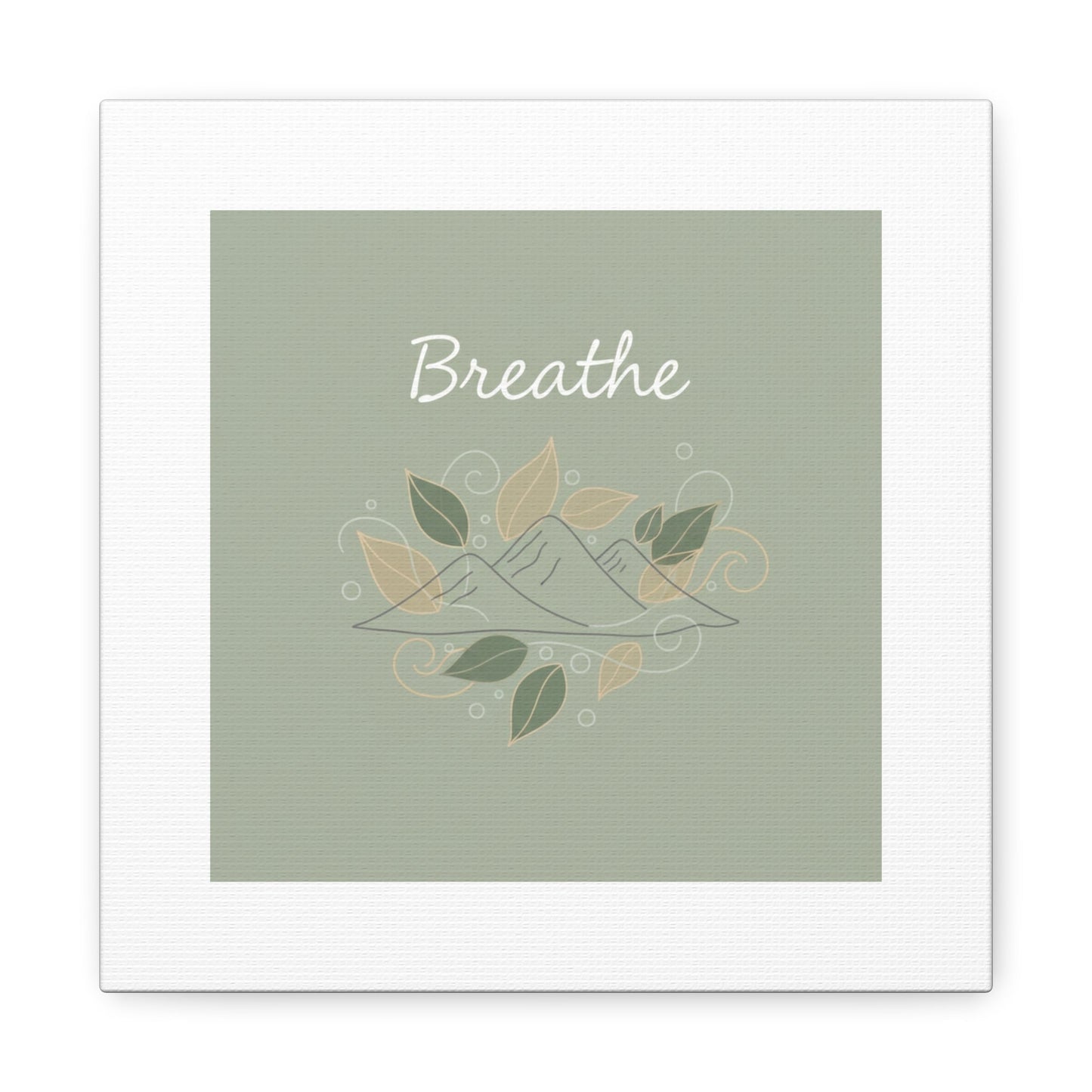 Breathe Mountain Line Canvas | Nature Symbols, Minimal Forest Wall Art