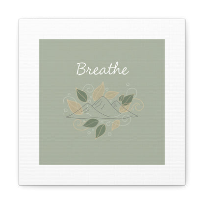 Breathe Mountain Line Canvas | Nature Symbols, Minimal Forest Wall Art