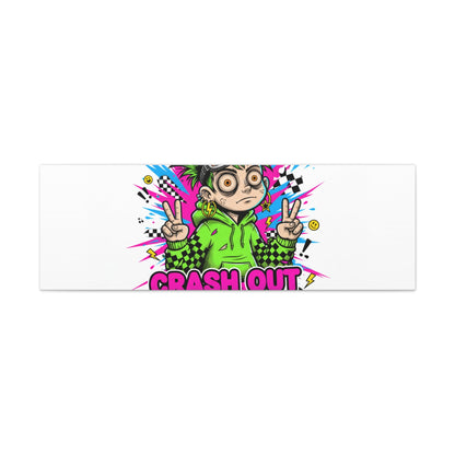 Crash Out With a Smile Canvas Print | Neon Skate Graffiti, Meme Meltdown Art