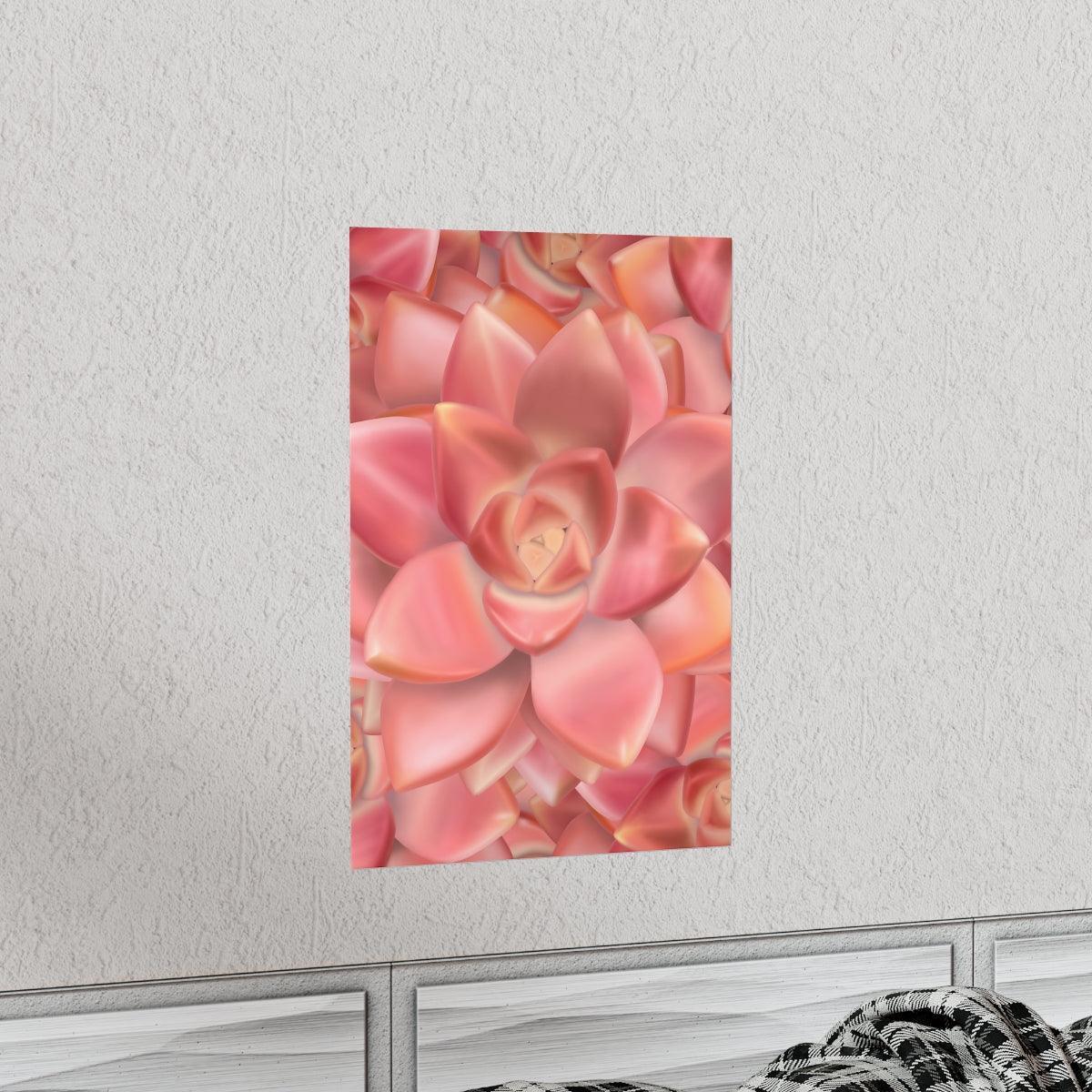Graptosedum California Sunset Succulent Pattern Botanical Print – Unframed Wall Art