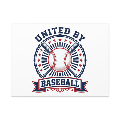 United by Baseball Canvas | Patriotic Baseball Graphic, Red White Blue Wall Art