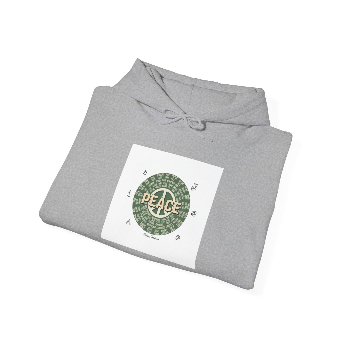 Handwritten Peace Doodle Hoodie | sketch aesthetic, hand drawn message