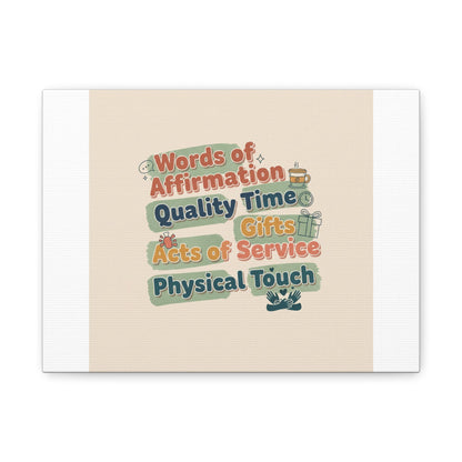 Love Languages List Matte Canvas Wall Art | love language meme, relationship humor