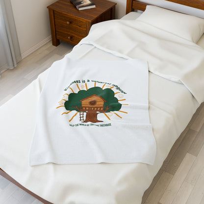 Kindness Is a Universal Language Plush Blanket | eco humor, sustainable living