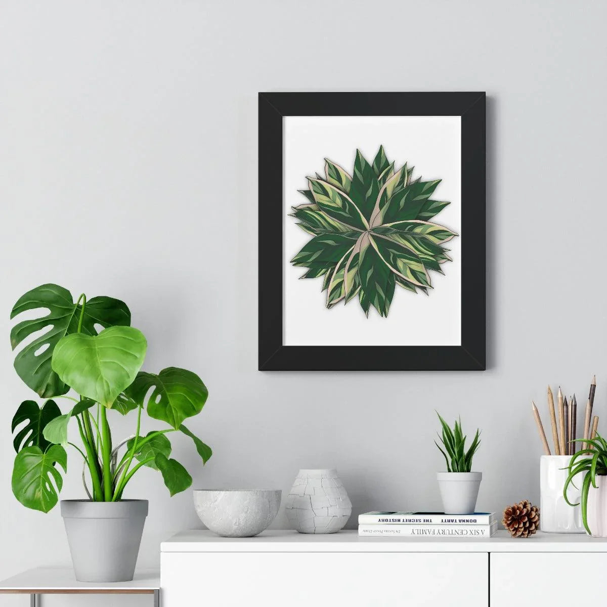 Stromanthe Triostar Framed Print – Botanical Wall Art