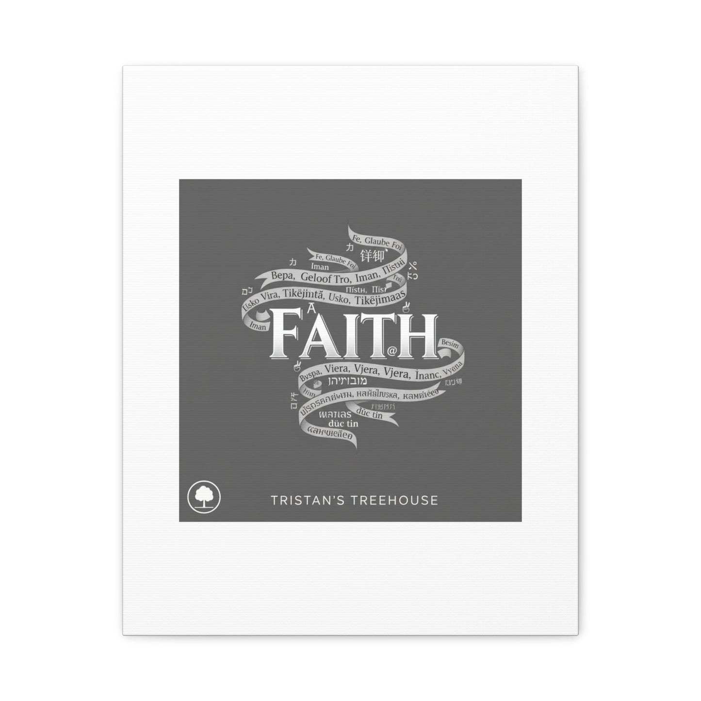 handwritten faith ribbon Canvas | sketch aesthetic, doodle design