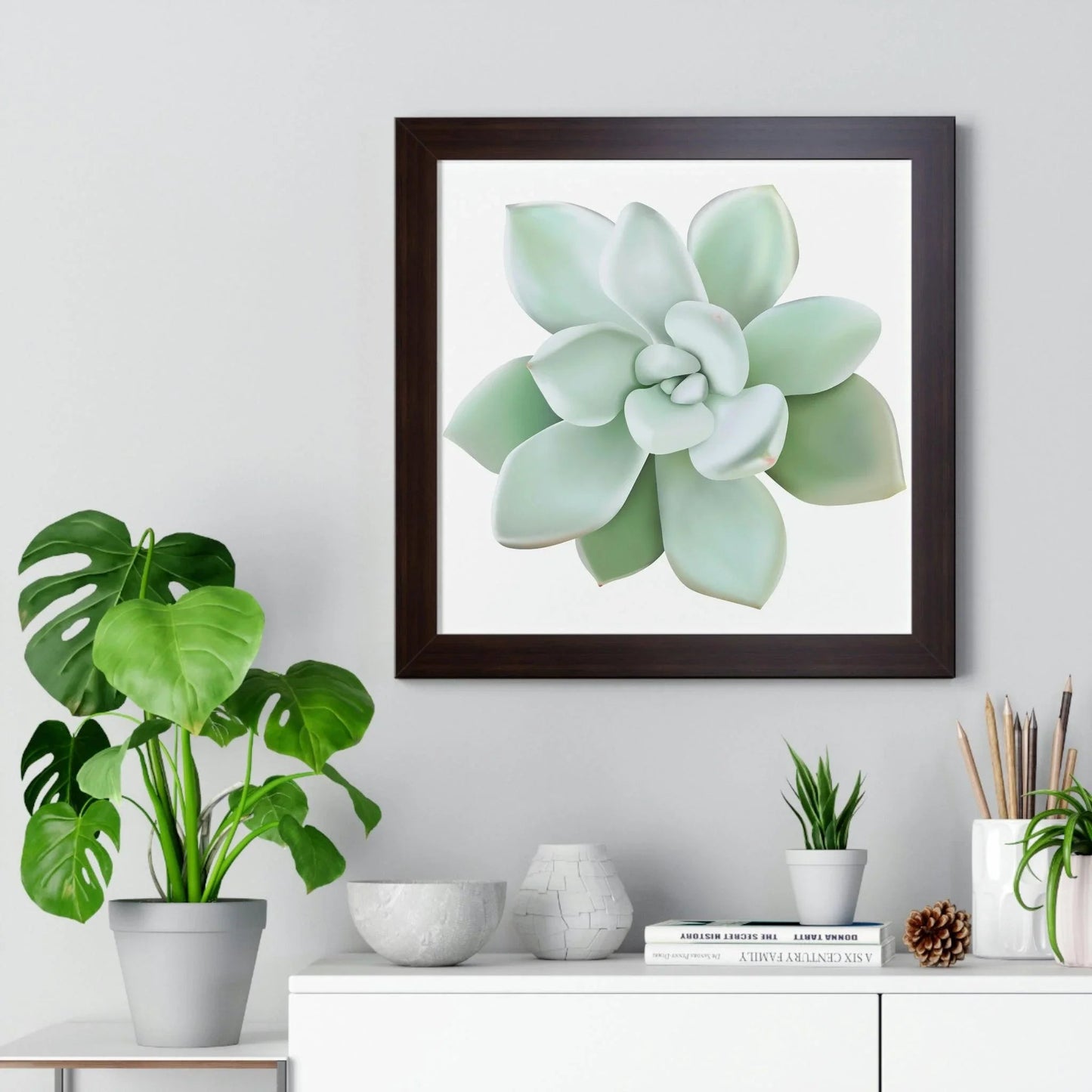 Pachyveria Haagei Succulent Framed Print – Botanical Wall Art