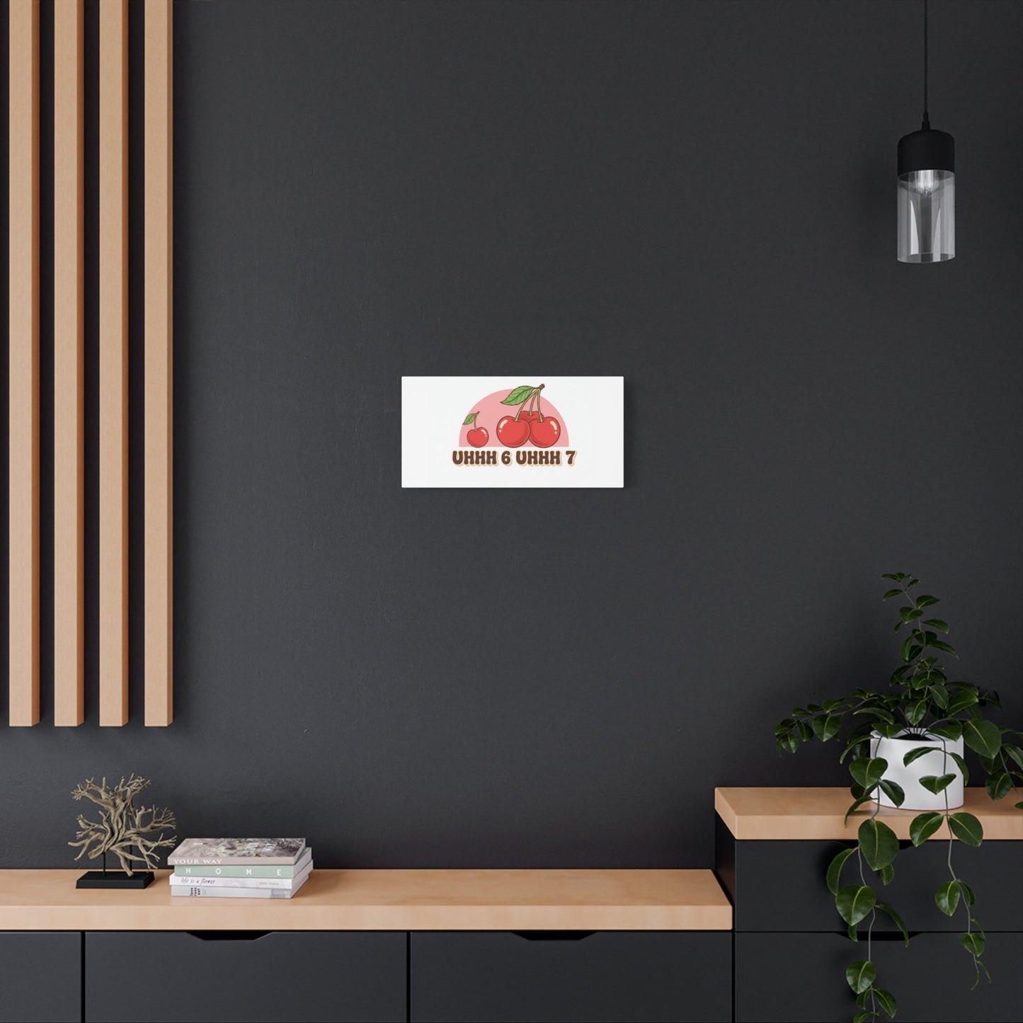 Six Severn Cherry Retro Graphic Canvas | kawaii fruit print, vintage cherry design