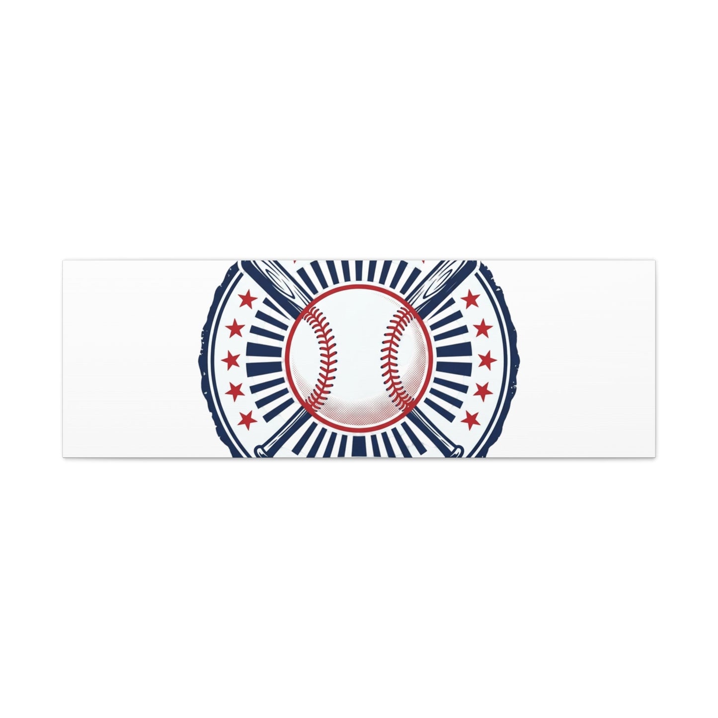 United by Baseball Canvas | Patriotic Baseball Graphic, Red White Blue Wall Art