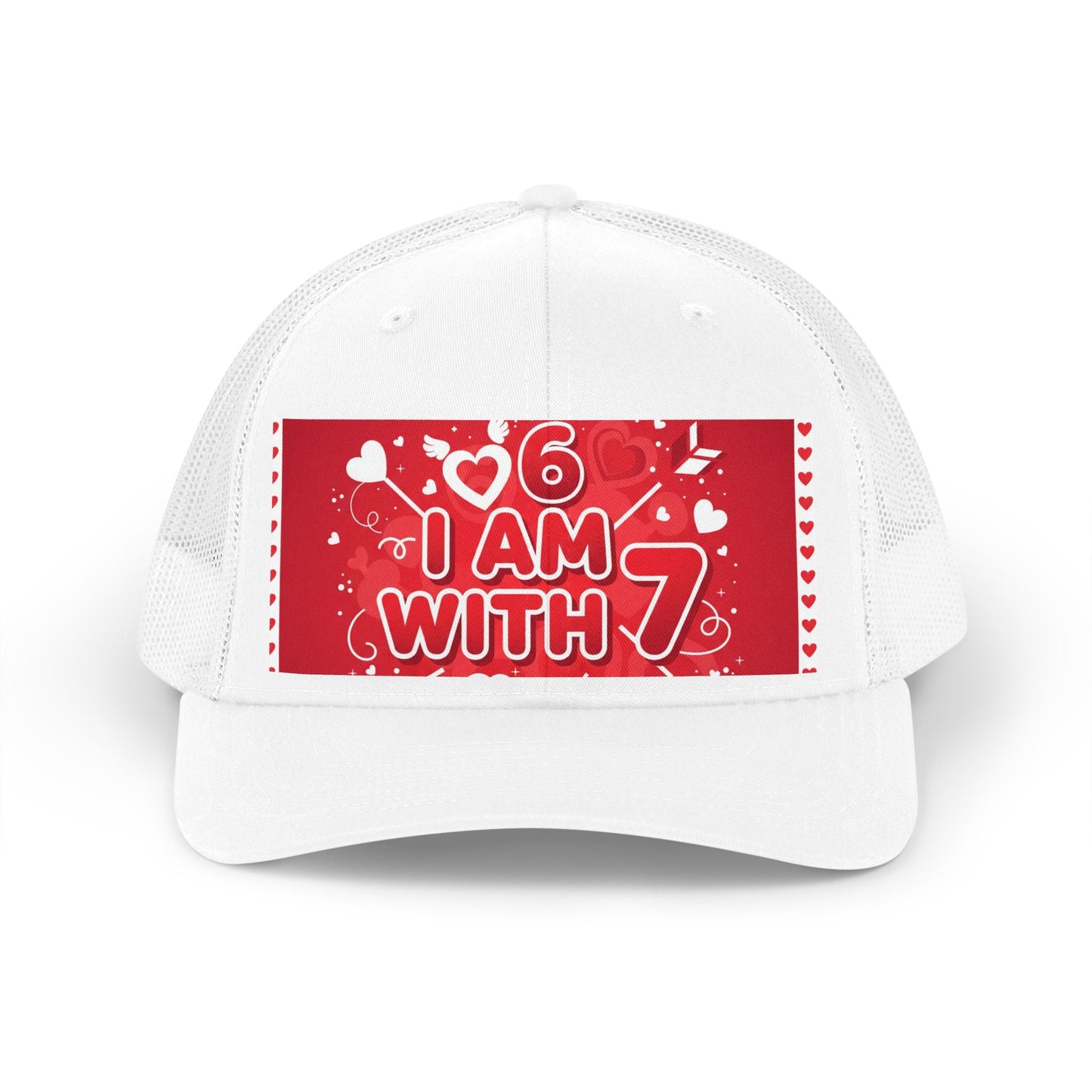 Trucker Hat – “I Am With 7” Retro Valentine Patch