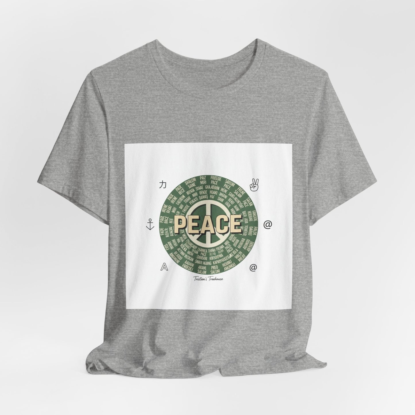 Handwritten Peace Doodle Tee | sketch aesthetic, handwritten message apparel