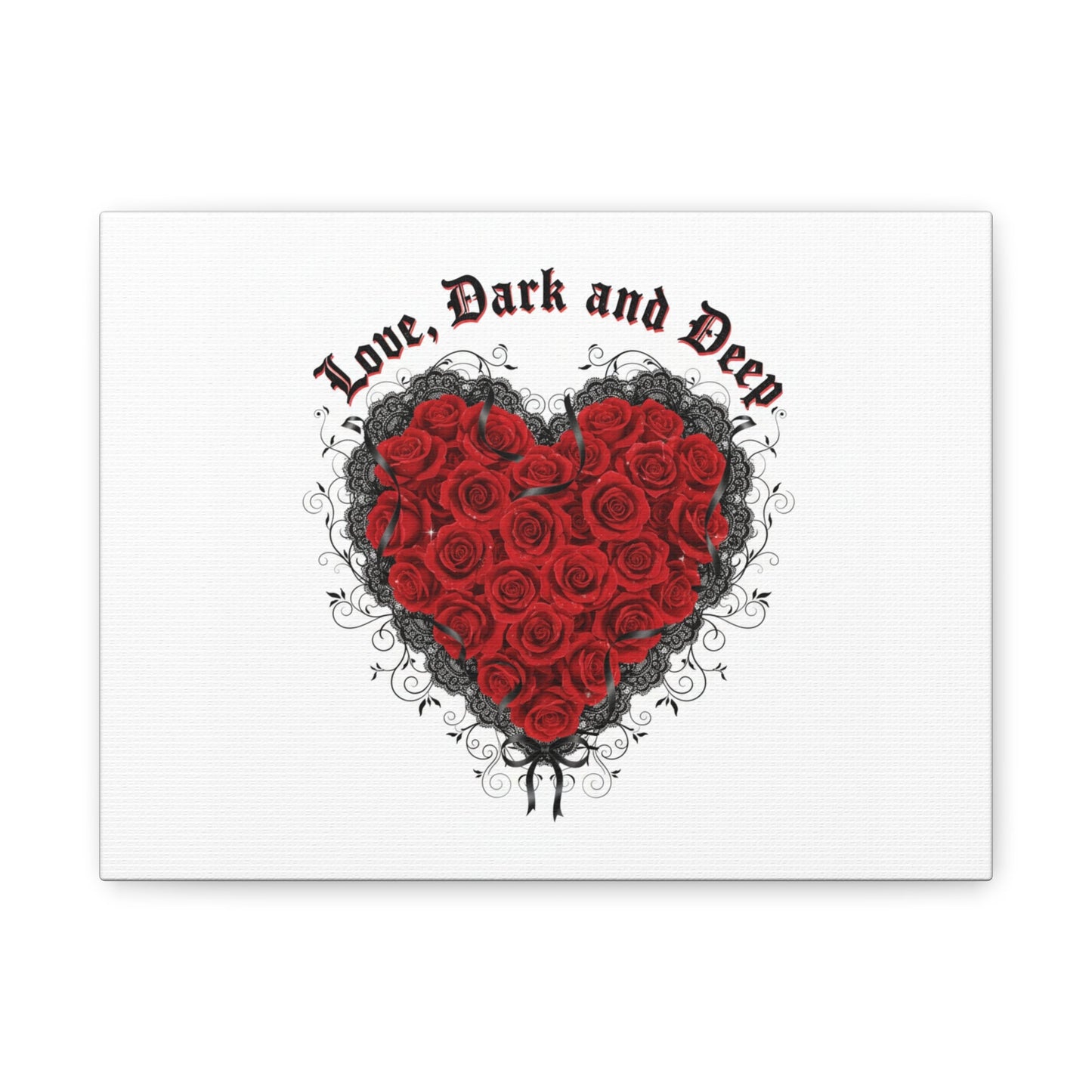 Love Dark and Deep Heart Canvas, Nu Romantic Gothic Romance, 80s Nostalgia