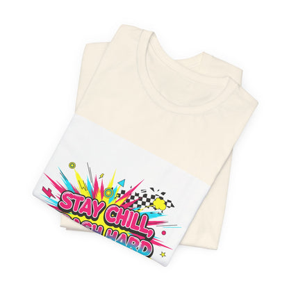Stay Chill Crash Hard Tee | meltdown shirt, neon skate graffiti