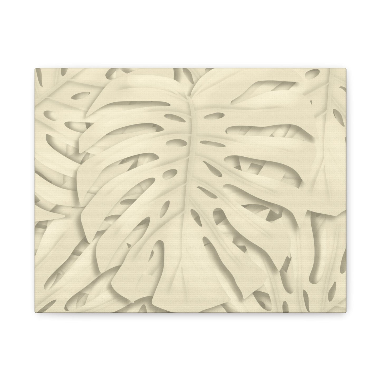 Beige Monstera Canvas Print – Botanical Wall Art
