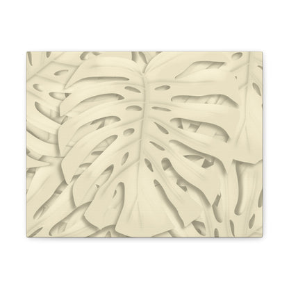 Beige Monstera Canvas Print – Botanical Wall Art