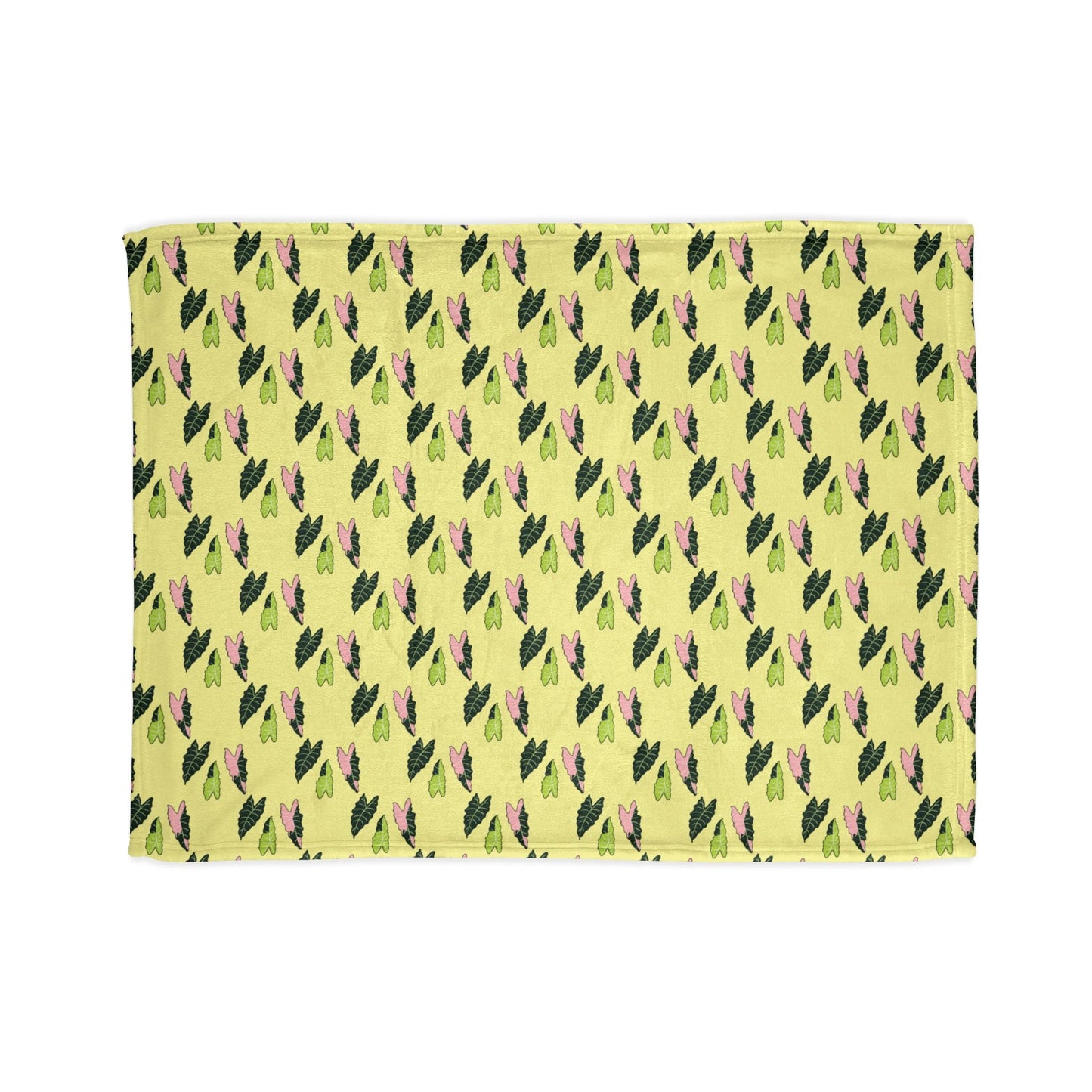 Alocasia Pattern Cozy Fleece Throw Blanket
