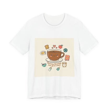 Morning Chaos Coffee & Kids Tee | mom life tee, tired parent shirt