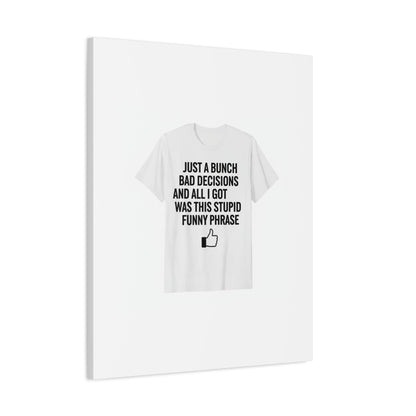 self-deprecating quote Canvas | sarcastic introvert wall art, anxiety humor