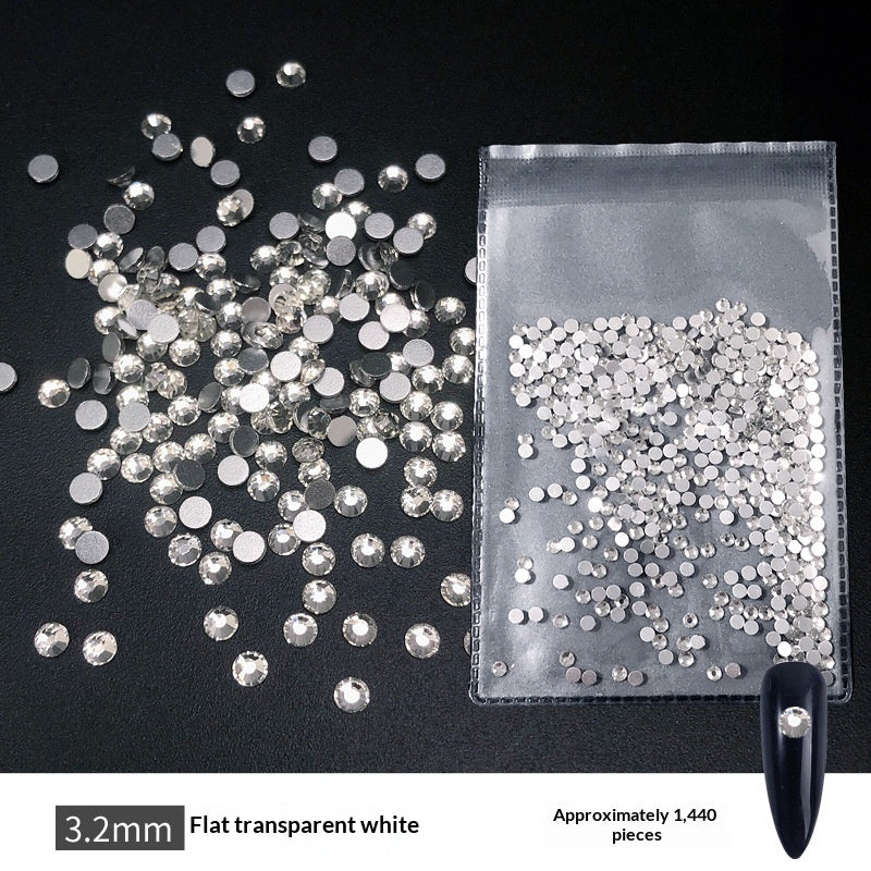 Transparent Flat-bottomed Small Round Rhinestones For Dazzling Nail Art