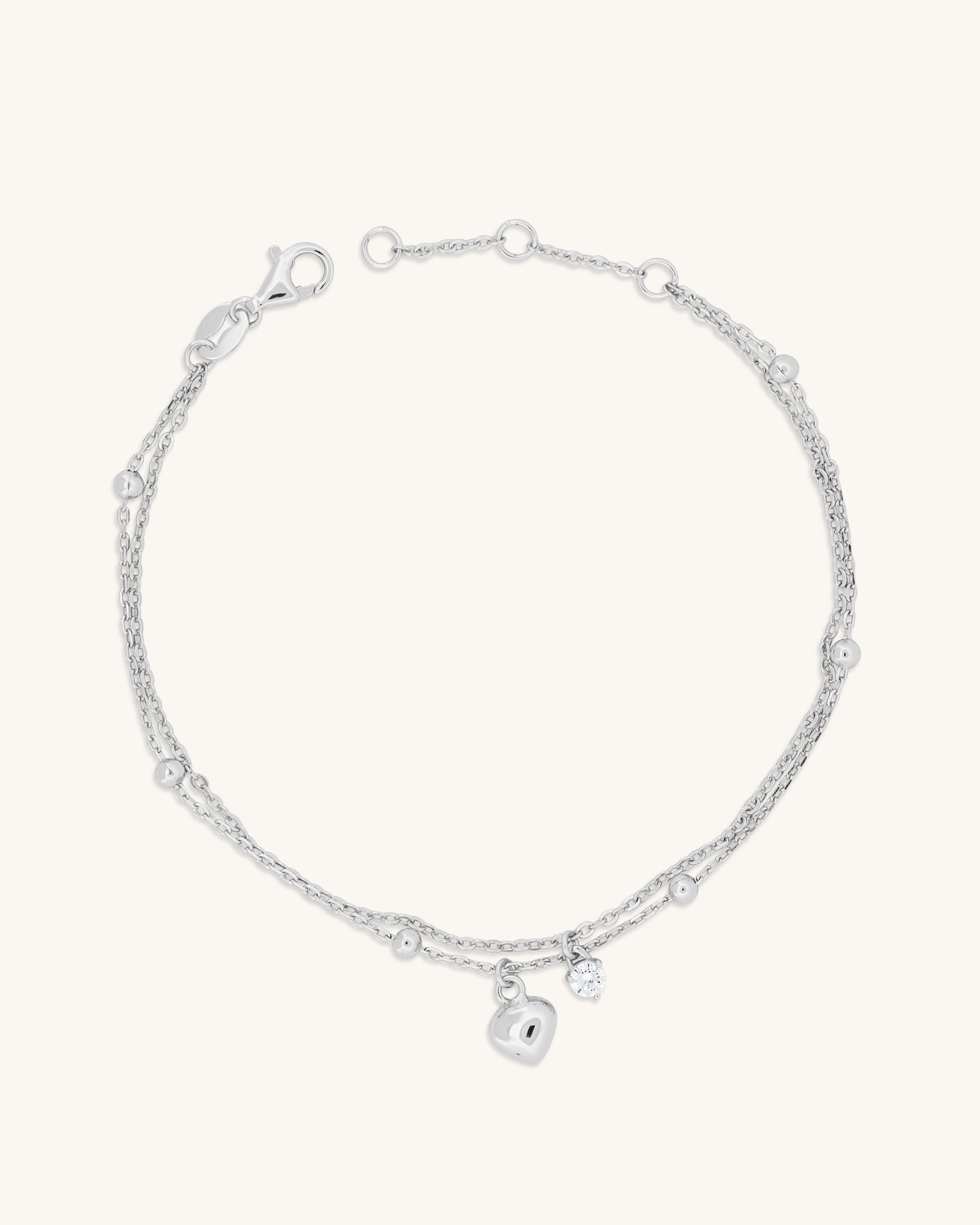 Double Dangling Heart Bracelet