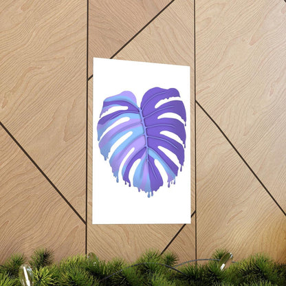 Purple Melting Monstera Botanical Print – Unframed Wall Art