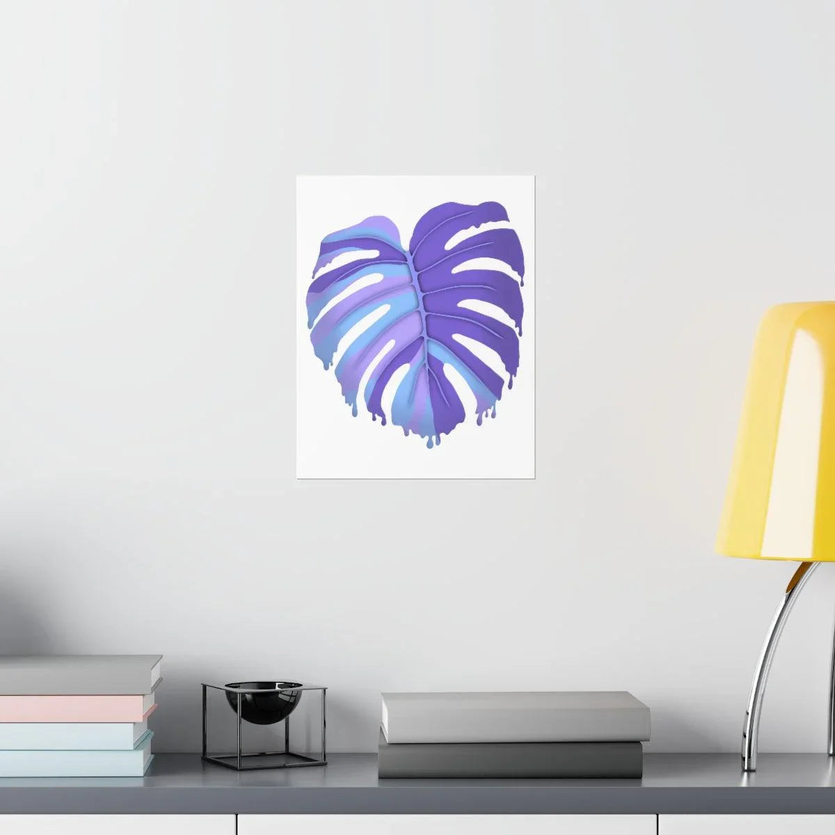 Purple Melting Monstera Botanical Print – Unframed Wall Art