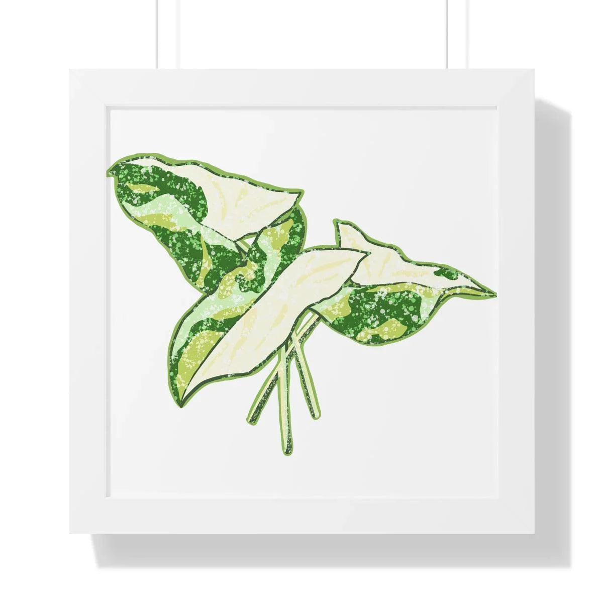 Marble Syngonium Framed Print – Botanical Wall Art