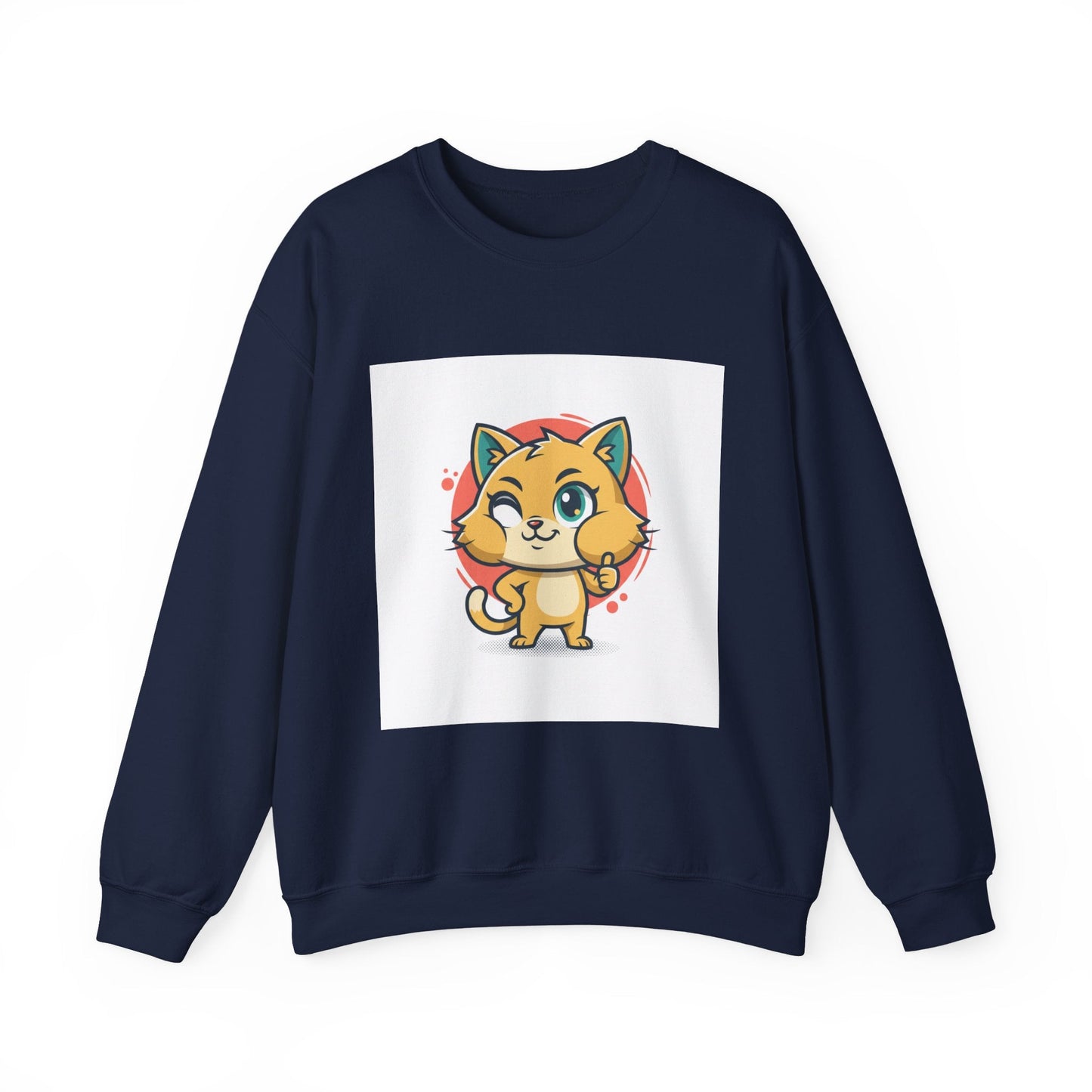 Cute Cheeky Kitty Illustration Sweatshirt | Rodent-Core Cute-Meets-Subversive