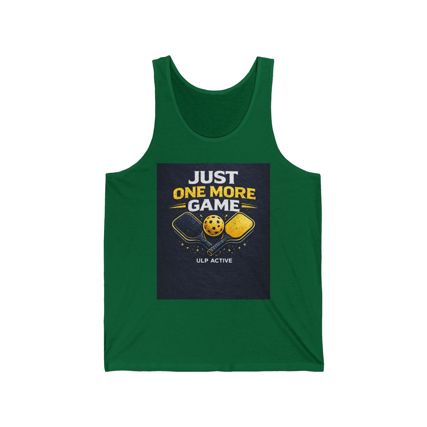 Pickleball Tank Top - "Just One More Game" Athletic Court Graphic