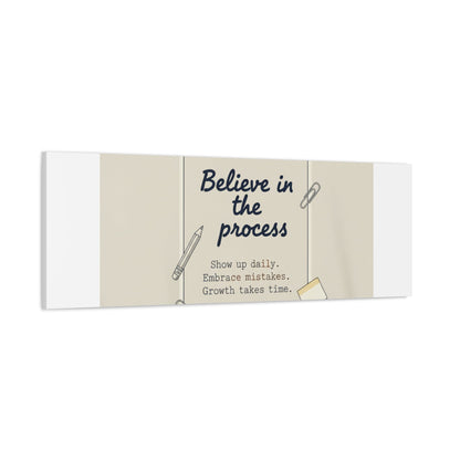 Believe in the Process Canvas | analogue note to self, handwritten reminder décor