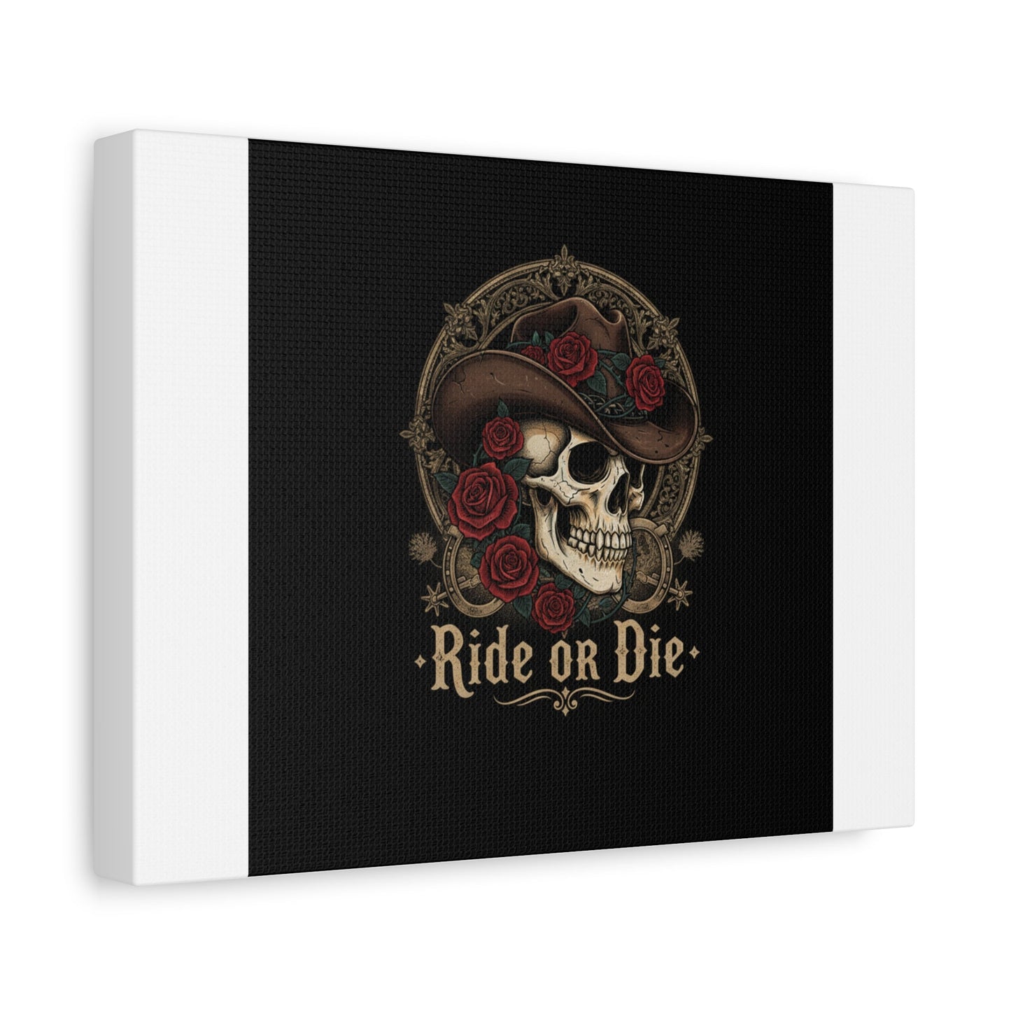 Ride or Die Skull Canvas | Western Skull Art, Gothic Americana