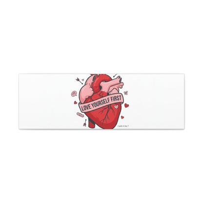Love Yourself First Canvas, Hearts-with-a-Twist, Anti-Valentine Art