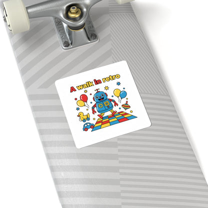 Retro Toy Robot Sticker | Throwback Kid, Primary Color Nostalgia