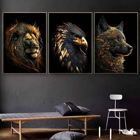 Art Poster Lion Animal Painting Core Canvas Painting Living Room Decorative Painting