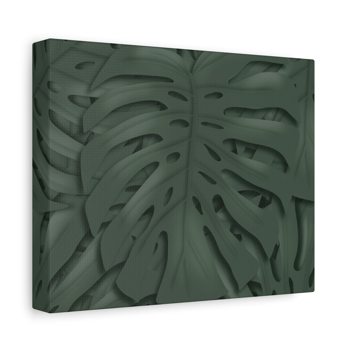 Deep Green Monstera Canvas Print – Botanical Wall Art