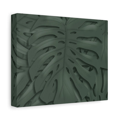 Deep Green Monstera Canvas Print – Botanical Wall Art