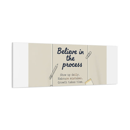 Believe in the Process Canvas | analogue note to self, handwritten reminder décor