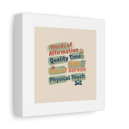 Love Languages List Matte Canvas Wall Art | love language meme, relationship humor