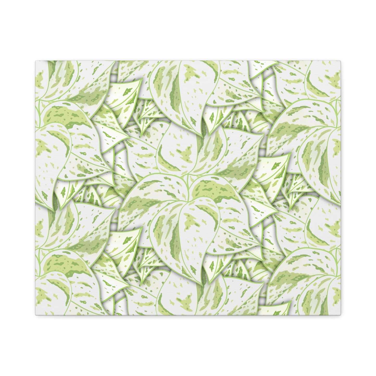 Snow Queen Pothos Pattern Canvas Print – Botanical Wall Art