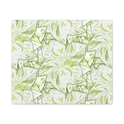 Snow Queen Pothos Pattern Canvas Print – Botanical Wall Art