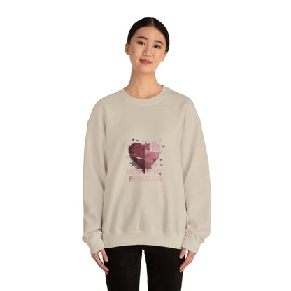 Love Is My Rebellion Sweatshirt | soft grunge heart, distressed punk heart design