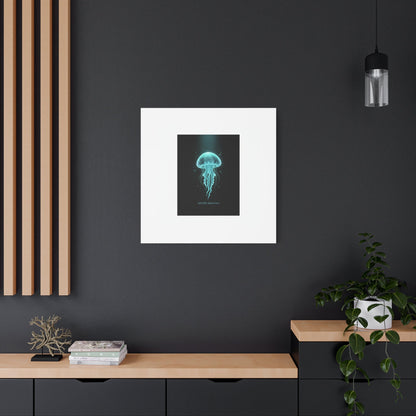 Bioluminescent Jellyfish Art Canvas | Deep Sea Aesthetic, Neon Glow